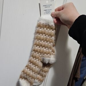 NWT American Eagle Fuzzy Crew Socks